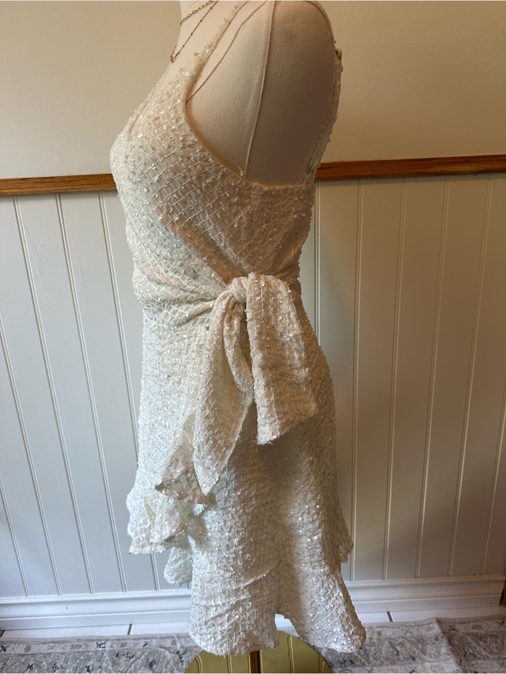 Saints & Secrets Ivory Textured Wrap Dress – Medium (new with tags) - Picture 6 of 6
